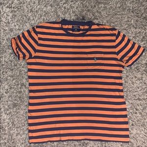 Striped polo T-shirt with pocket